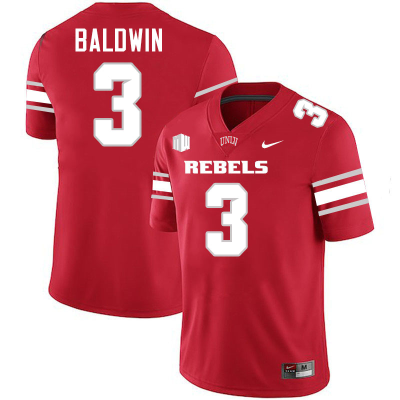 UNLV Rebels #3 Johnathan Baldwin College Football Jerseys,Uniforms-Scarlet